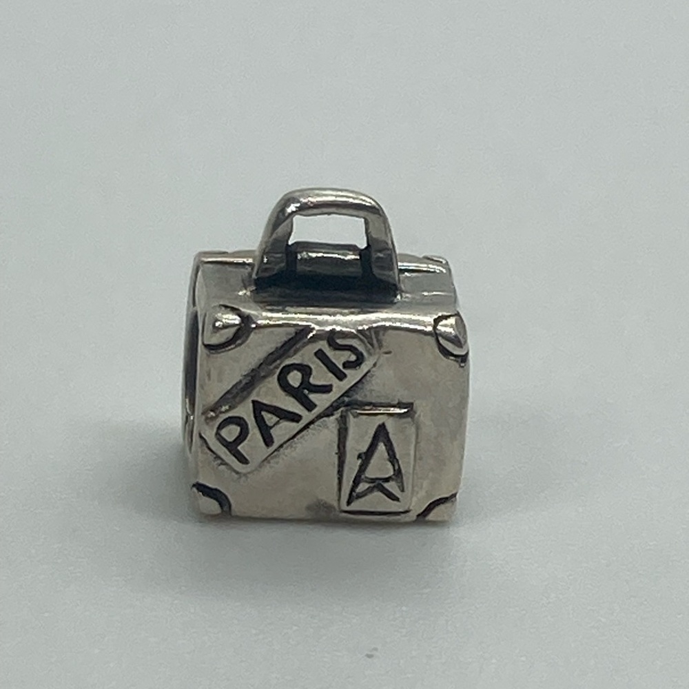 Persona 925 Sterling Silver Paris Travel Suitcase Design Charm Bead